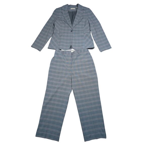 Vintage 90s Y2K Plaid Pantsuit Women 10 Blazer Pants Office Career Business Work - Picture 1 of 8